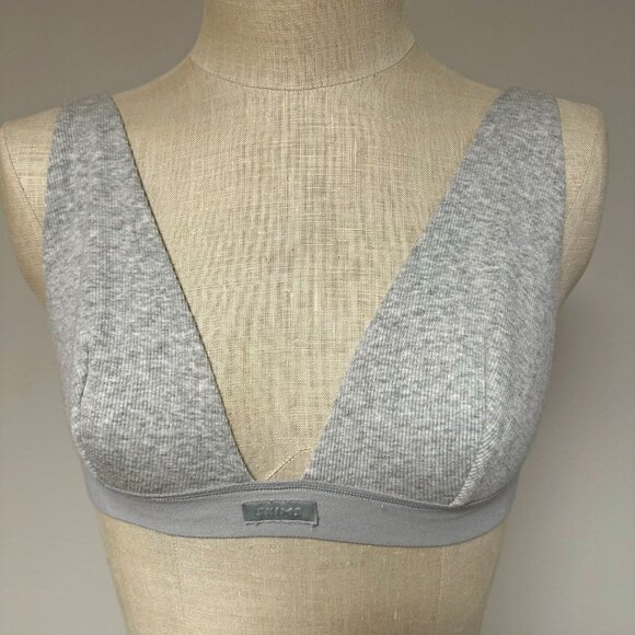 Stretch Cotton Rib Plunge Bralette - Picture 5 of 12